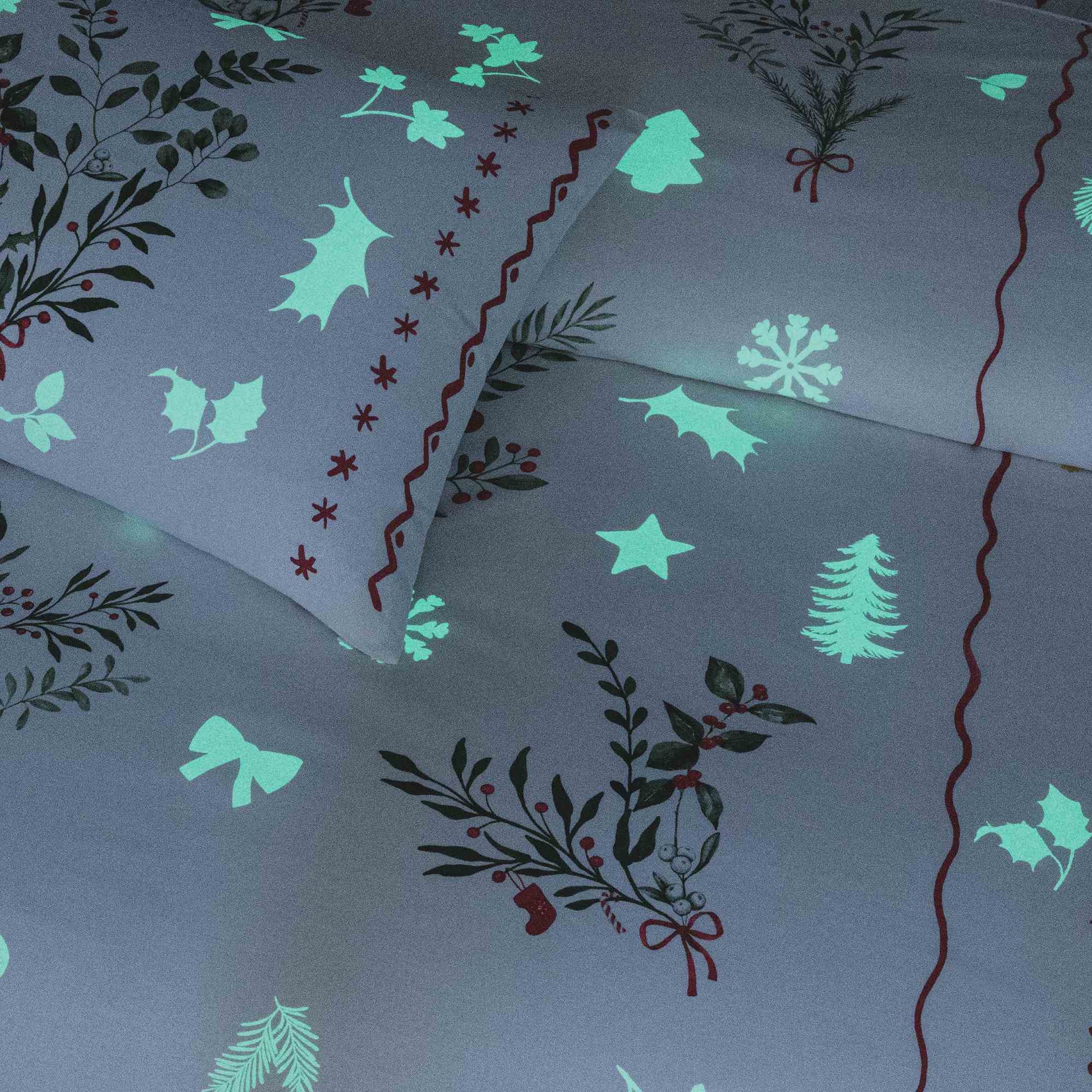 resm Taç Mistovia Glow Ranforce Çift Kişilik Nevresim Takımı Beyaz