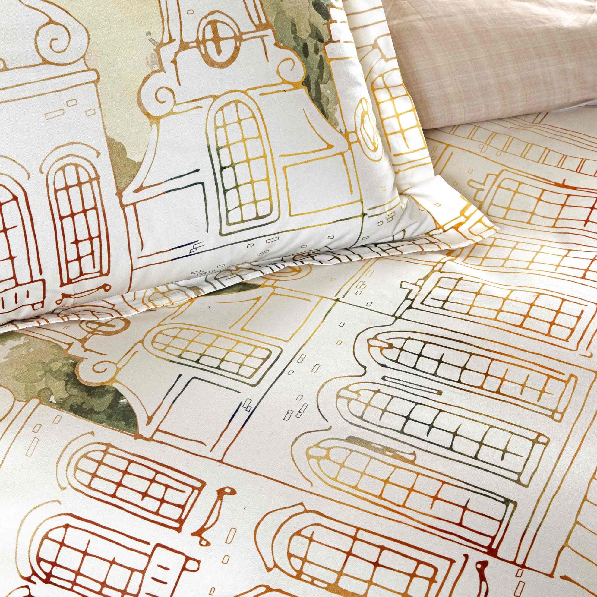 resm Taç Butik Liora Pamuk Percale Nevresim Seti Çift Kişilik Somon