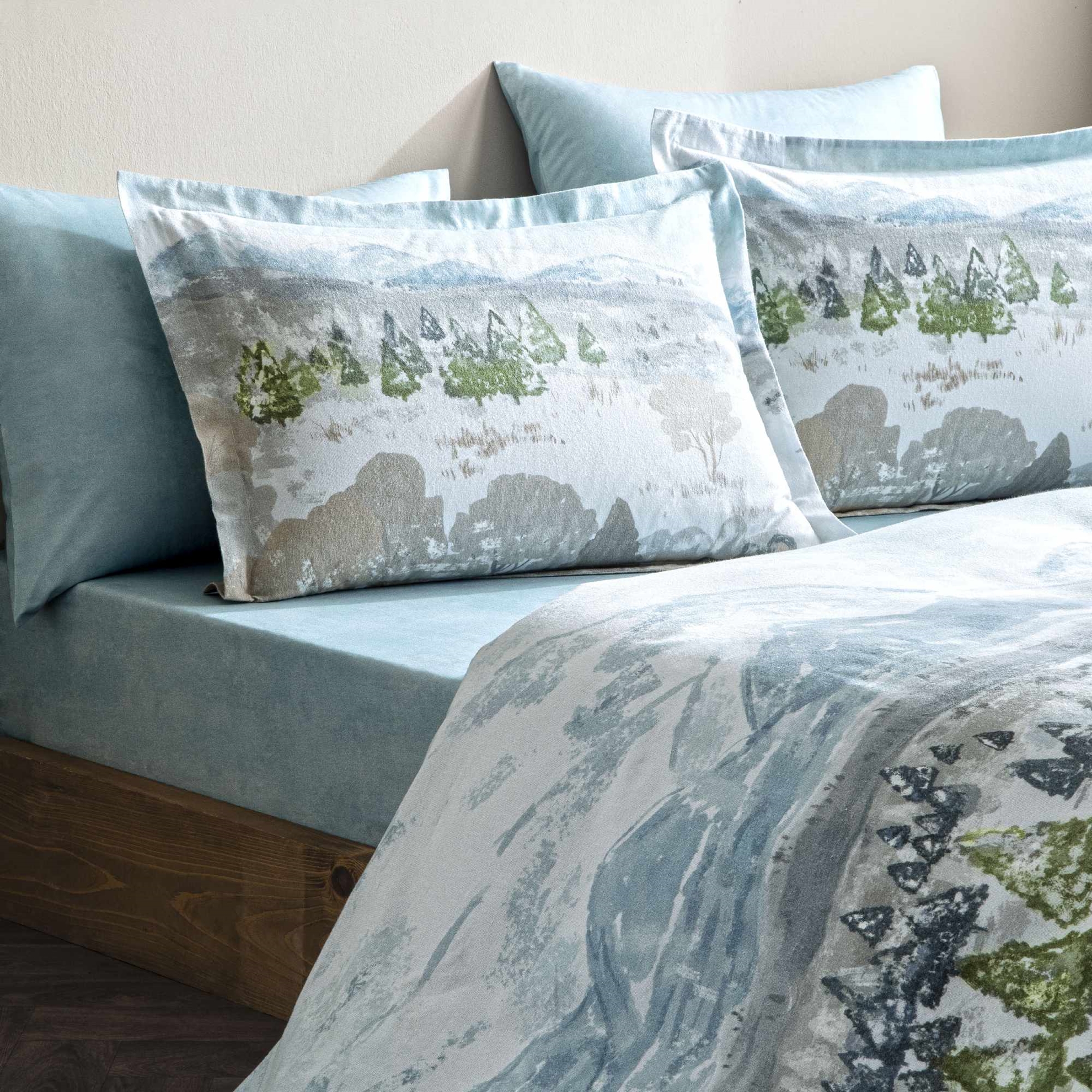 resm Taç Butik Velur Pamuk Çarşaf Çift Kişilik Mavi