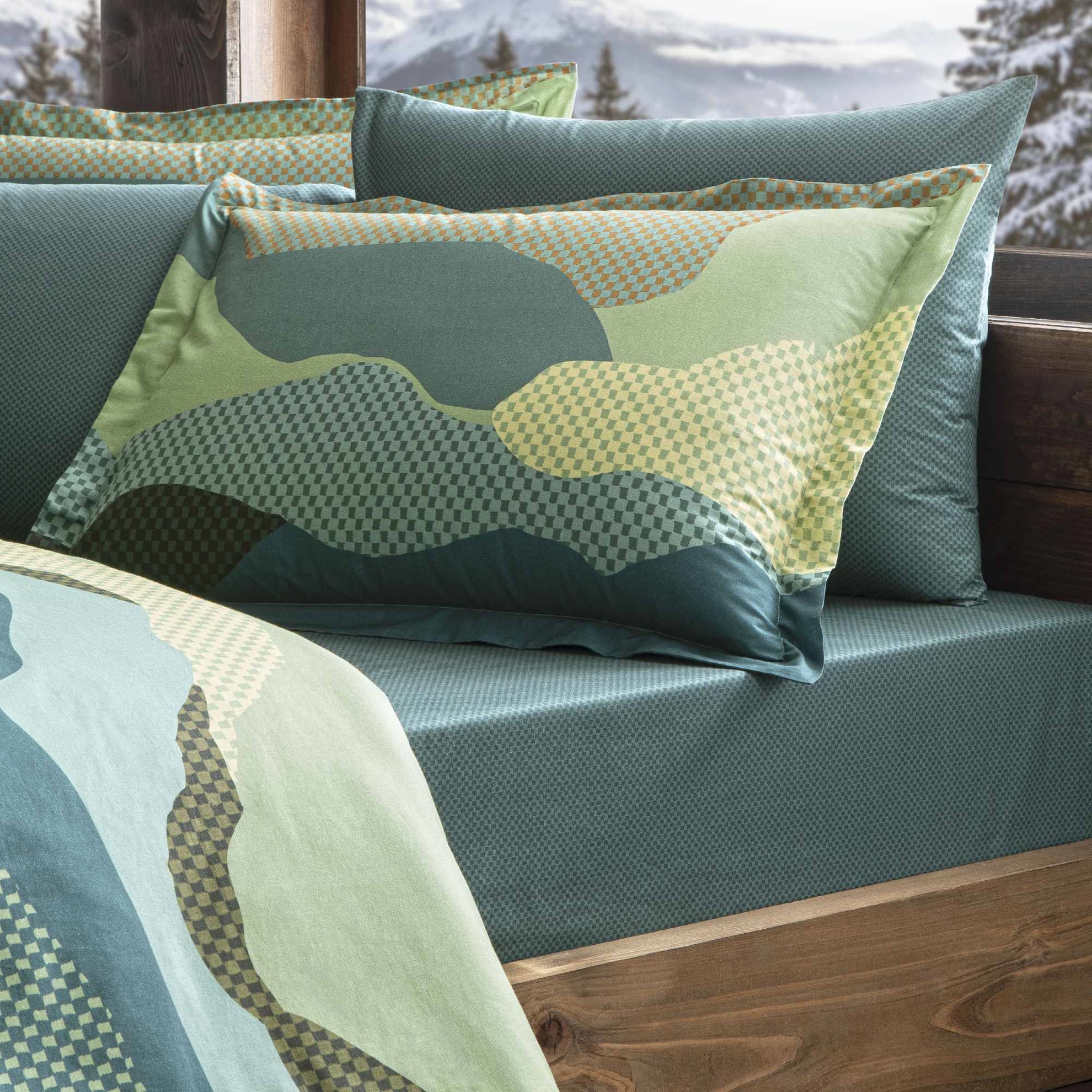 resm Taç Butik Sorel Pamuk Nevresim Seti Çift Kişilik Yeşil