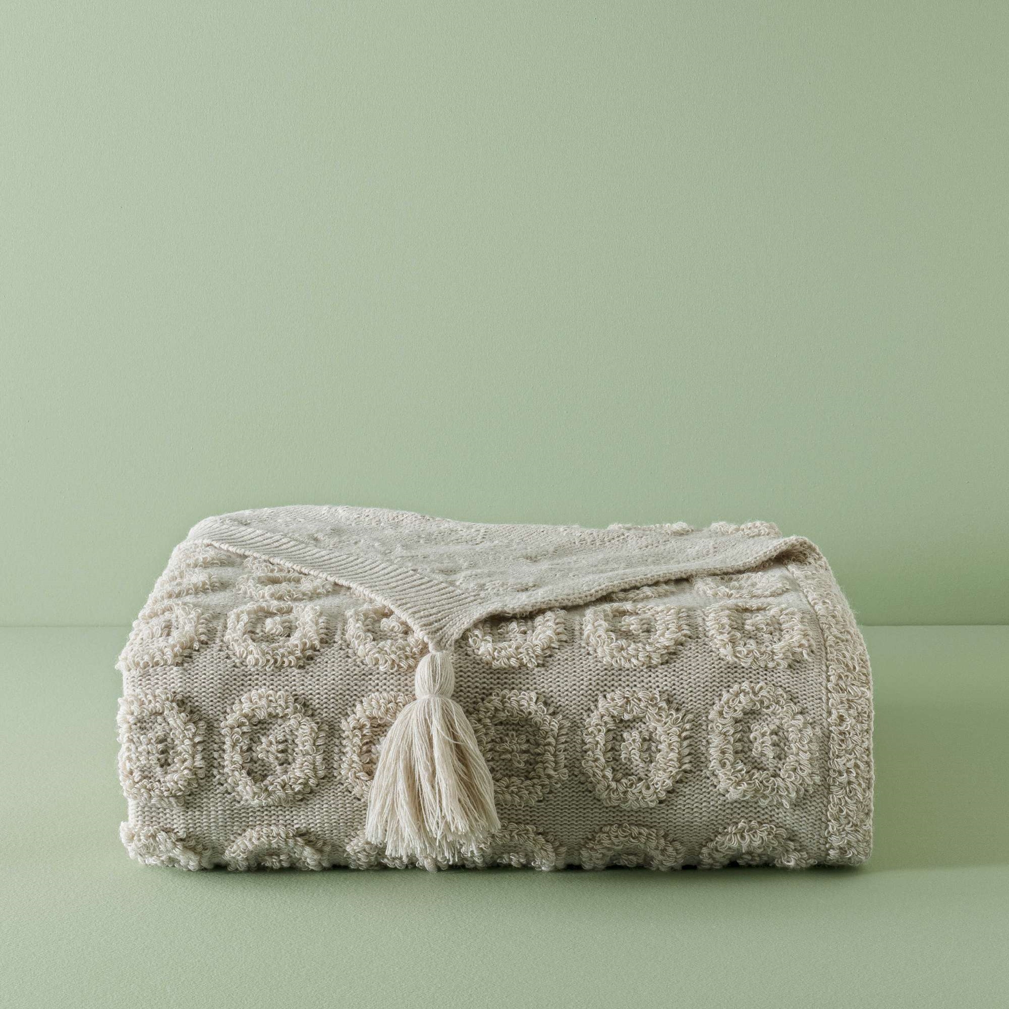 resm Taç Butik Patagonya Akrilik Throw Kum