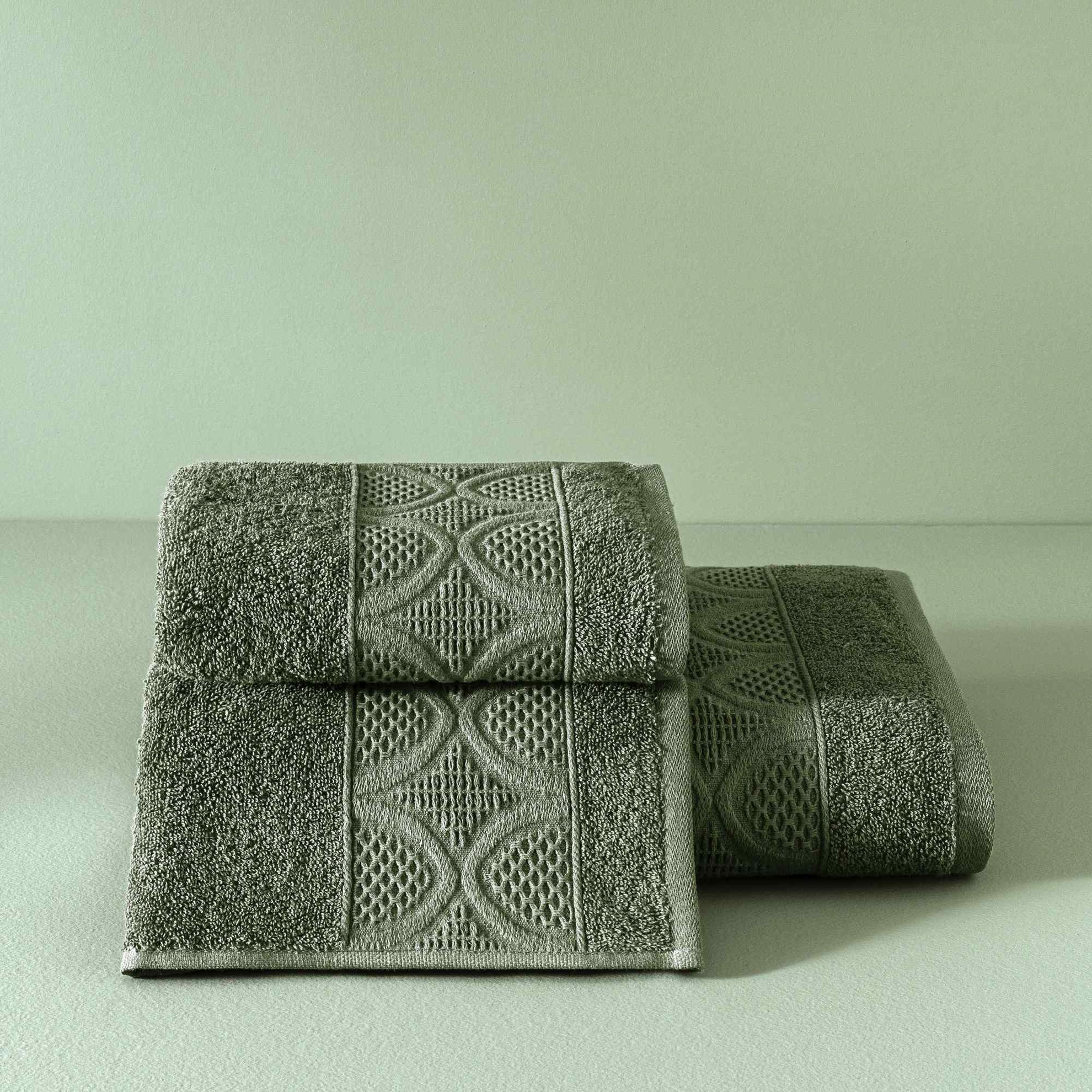 resm Taç Butik Patagonya Pamuk Yüz Havlusu Haki 50x85