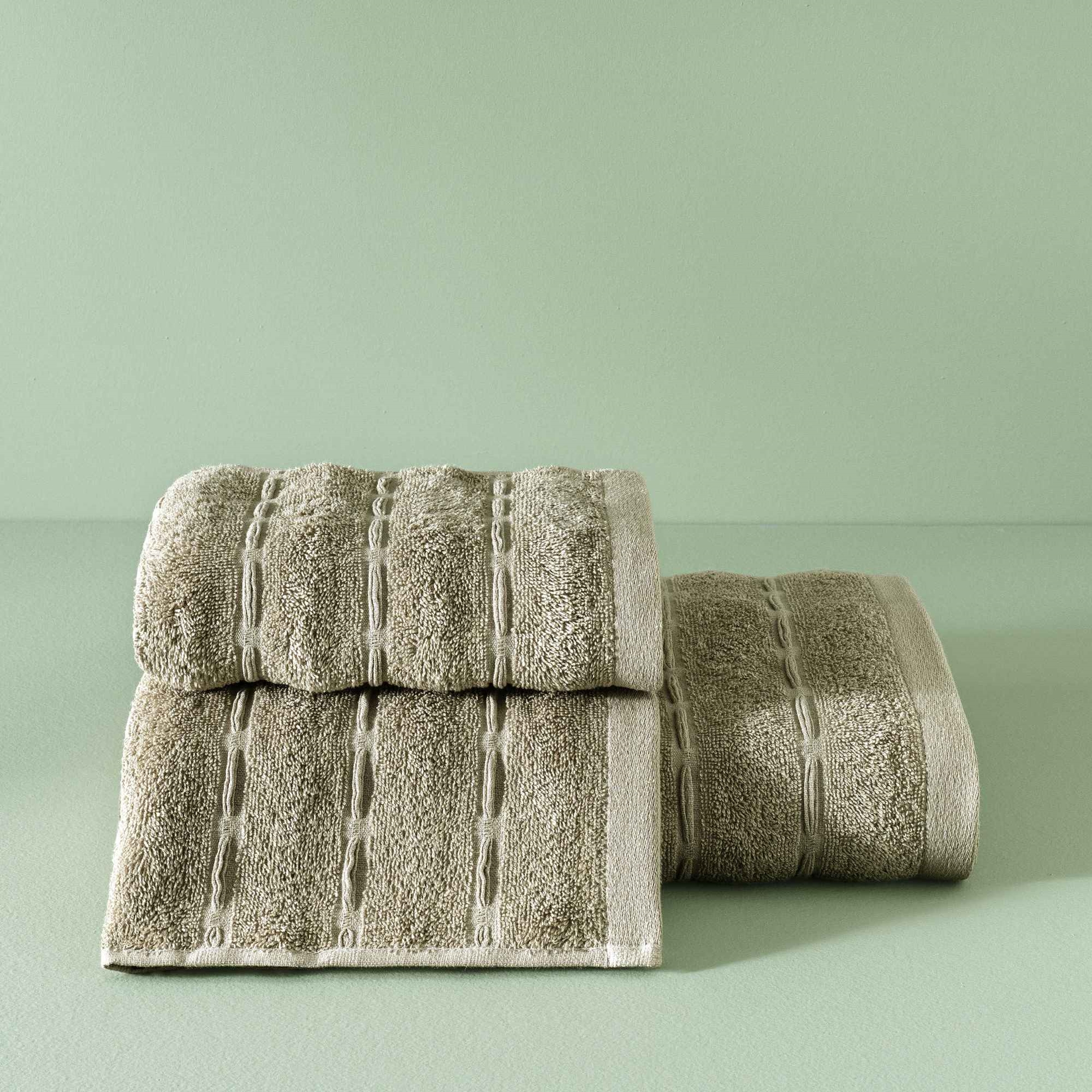 resm Taç Butik Patagonya Pamuk Banyo Havlusu Taş 70x140