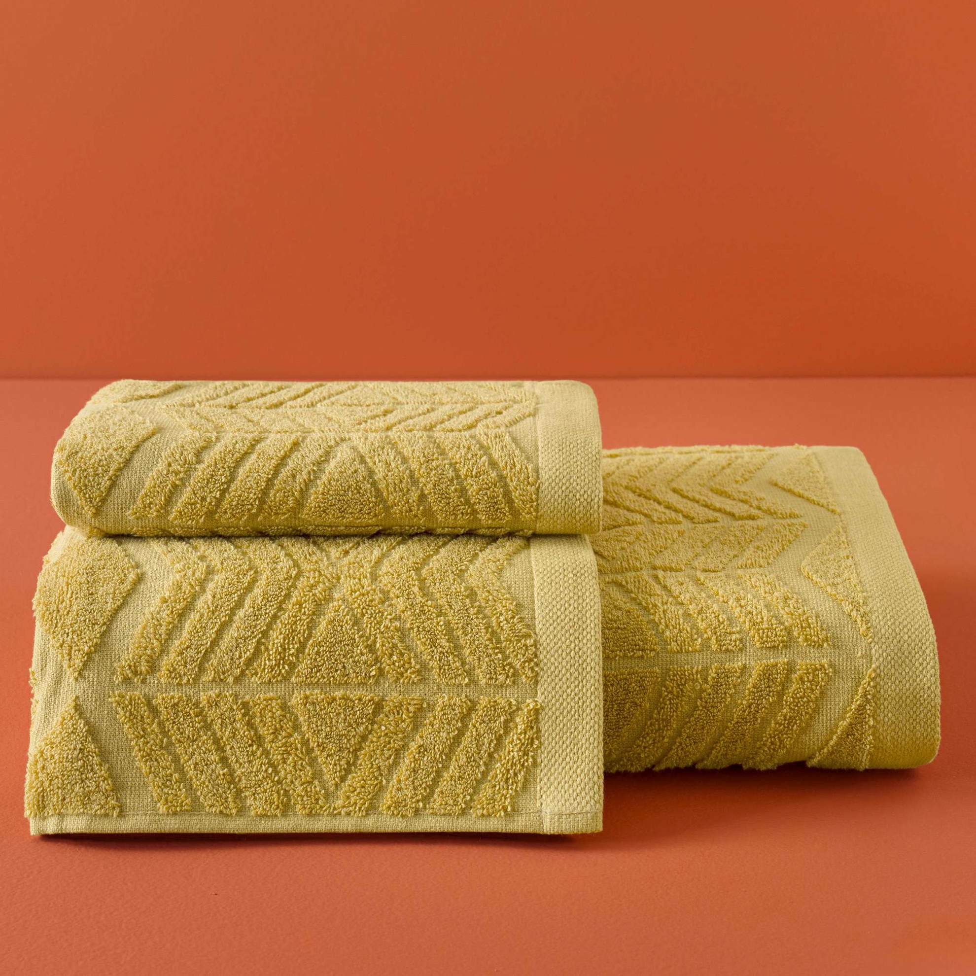 resm Taç Butik Brüj Pamuk Yüz Havlusu Hardal 50x85