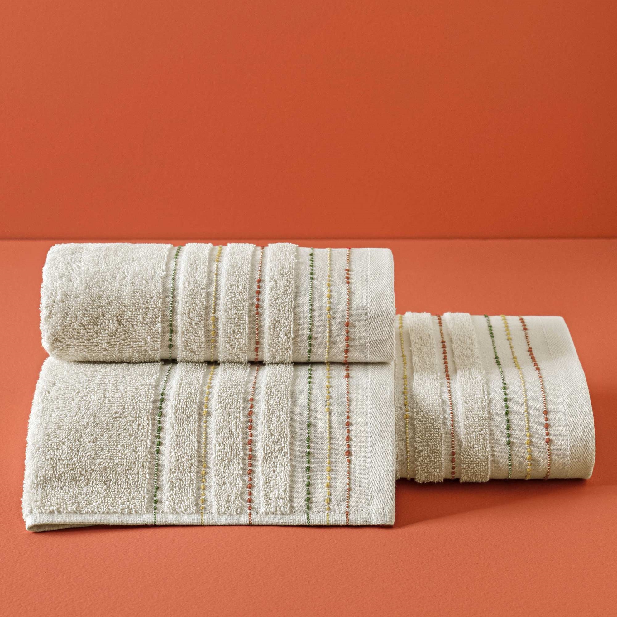 resm Taç Butik Brüj Pamuk Yüz Havlusu Kum 50x85