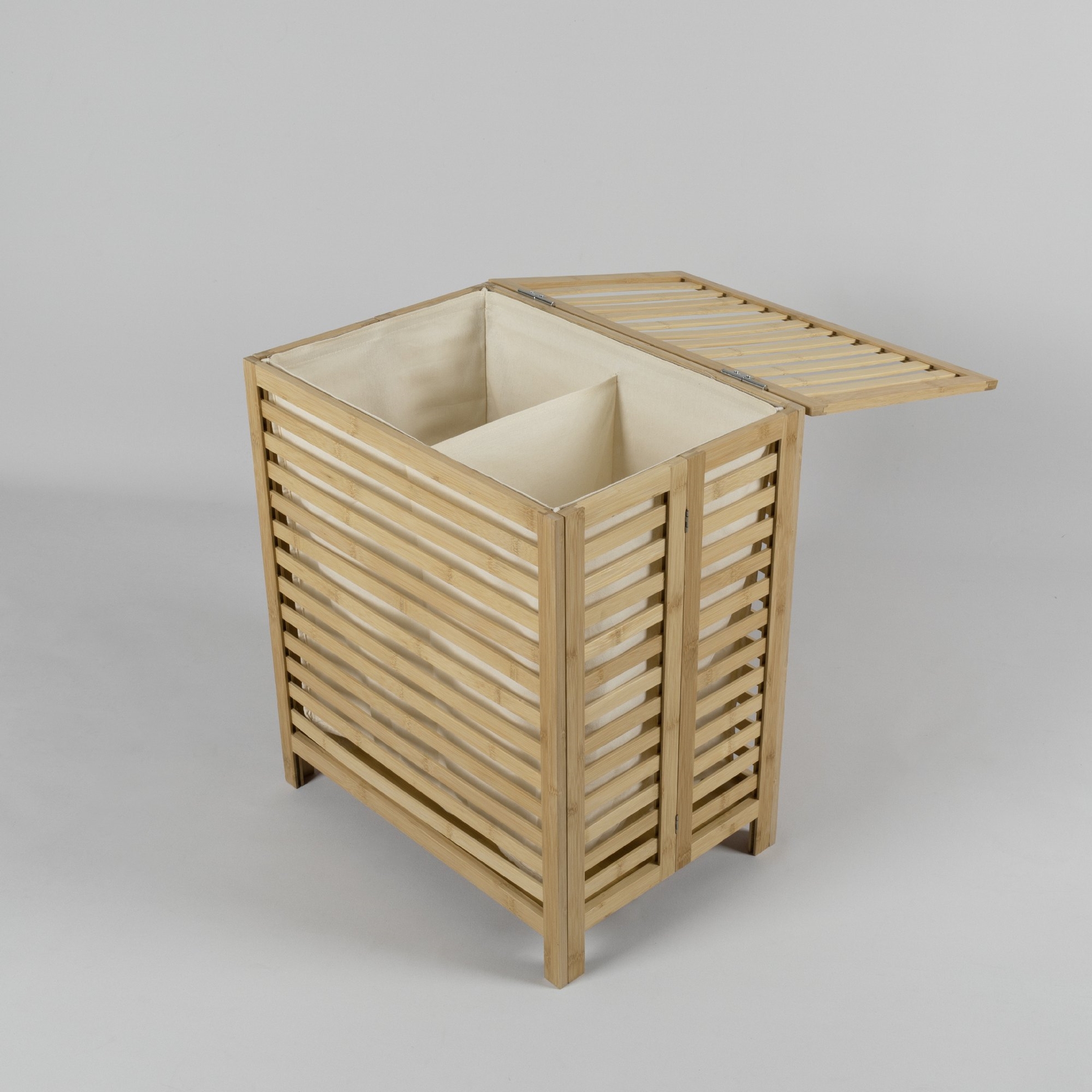 resm Linens Wooden Ahşap 53X36X60 cm Çamaşır Sepeti Naturel