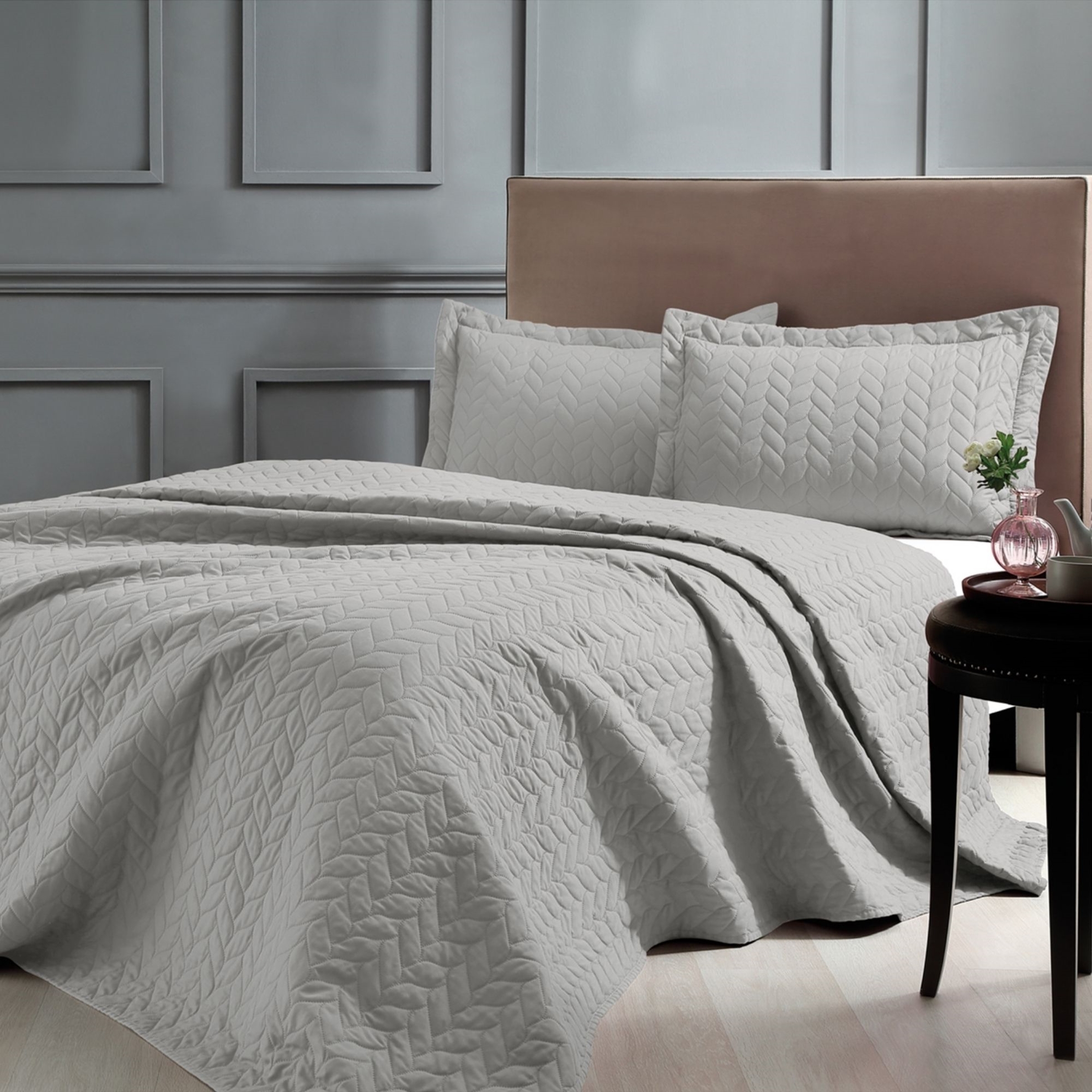 resm Taç Glory Çift Kişilik Yatak Örtüsü Takımı Taş