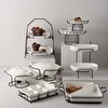 resm Linens Arlina Porselen-Metal 27x27x13,8 cm Ayaklı Tabak