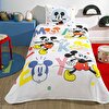 resm Taç Lisanslı Mickey Mouse Happy Tek Kişilik Pamuk Pike Takımı