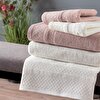 resm Taç Bliss Pure Cotton Pamuk Aile Bornoz Seti Pudra Ekru
