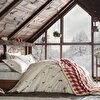resm Taç Butik Crest Pamuk Çift Kişilik Nevresim Beyaz