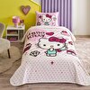 resm Taç Lisanslı Hello Kitty Cake Tek Kişilik Pamuk Pike Takımı