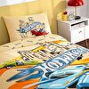 resm Taç Lisanslı Hot Wheels Winner Tek Kişilik Pamuk Nevresim Takımı
