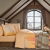resm Taç Butik Alba Pamuk Percale Nevresim Seti Çift Kişilik Turuncu