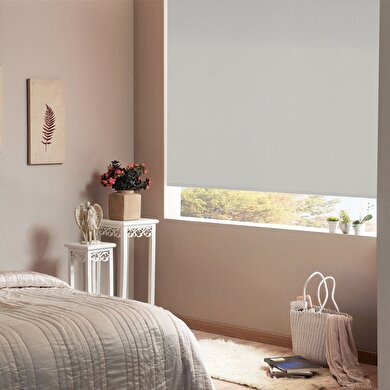 resm Taç Inova Kendini Temizleyen Mat Blackout Stor Perde Gri 180X200 cm