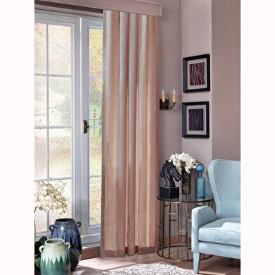 resm Taç Elsyum Hazır Fon Perde Pembe 170X270 cm