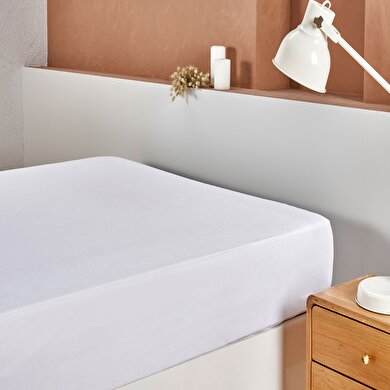 resm Taç Easy Pamuk Tek Kişilik Sıvı Geçirmez Yatak Alezi Beyaz