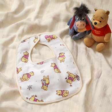 resm Lisanslı Disney Winnie Pamuk 30x25 cm 3' lü Müslin Önlük