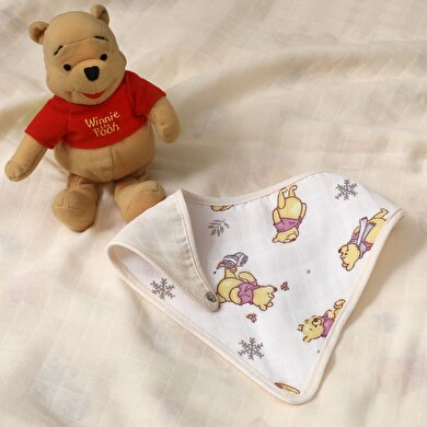resm Lisanslı Disney Winnie Pamuk 40x20 cm 3' lü Müslin Bandana