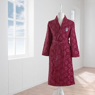 resm Taç Lisanslı Trabzonspor Jakar Pamuk L Yetişkin Bornoz Bordo