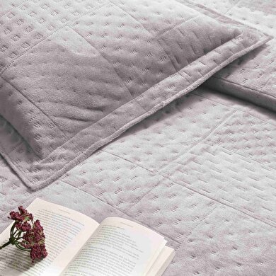 resm Taç Alvin Çift Kişilik Yatak Örtüsü Seti Mürdüm