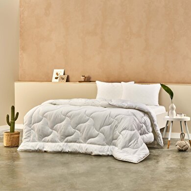 resm Taç Elegance Mikrojel Tek Kişilik Yorgan Beyaz