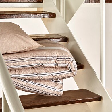 resm Taç Perle Tek Kişilik Nevresim Takımı Kahverengi