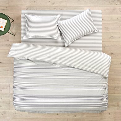 resm Taç Chain Tek Kişilik Nevresim Takımı Gri