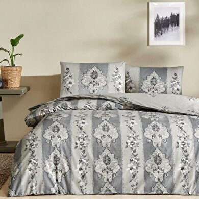 resm Taç Edwina Ranforce Çift Kişilik Nevresim Takımı Gri