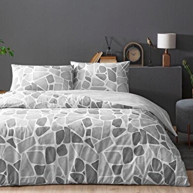 resm Taç Alvy Ranforce Tek Kişilik Nevresim Takımı Gri