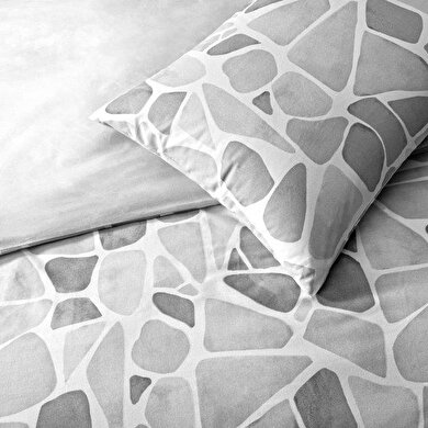 resm Taç Alvy Ranforce Tek Kişilik Nevresim Takımı Gri