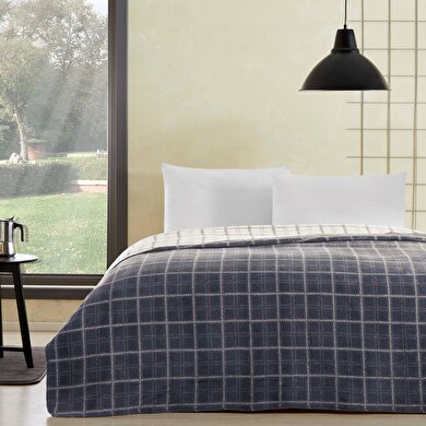 resm Taç Edwin Pamuk Çift Kişilik Battaniye Antrasit