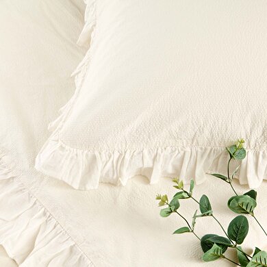 resm Taç Galena Tek Kişilik Nevresim Takımı Ekru