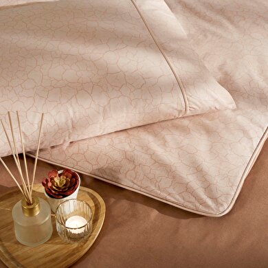 resm Taç Riven Biyeli Çift Kişilik Nevresim Takımı Taba