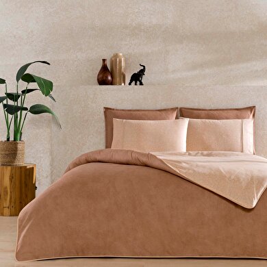 resm Taç Riven Biyeli Tek Kişilik Nevresim Takımı Taba