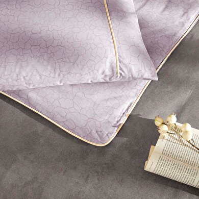 resm Taç Riven Biyeli Çift Kişilik Nevresim Takımı Gri