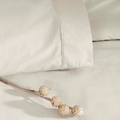 resm Taç Basic Ranforce Tek Kişilik Nevresim Takımı Ekru