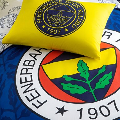 resm Taç Lisanslı Fenerbahçe Palamut Tek Kişilik Pamuk Nevresim Takımı