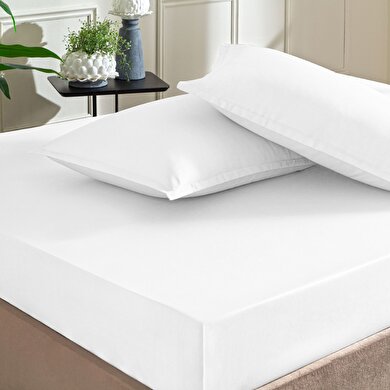 resm Taç Color Dreams Saten Çift Kişilik Çarşaf Seti Beyaz