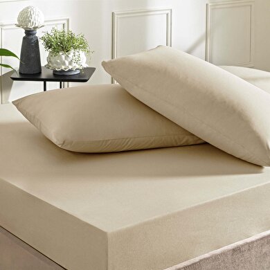 resm Taç Ranforce Lastikli King Size Çarşaf Set Vizon