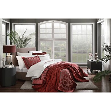 resm Taç Serilda Çift Kişilik 3'lü Çeyiz Seti Bordo