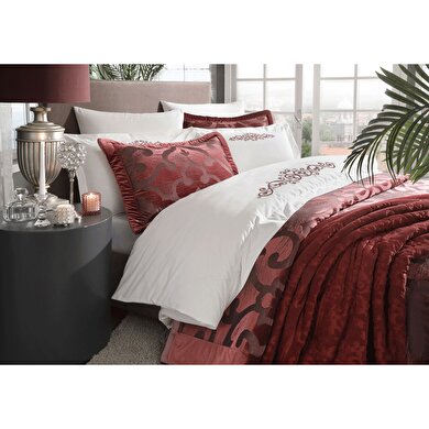 resm Taç Serilda Çift Kişilik 3'lü Çeyiz Seti Bordo