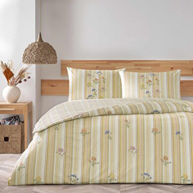 resm Taç Carlise Ranforce Çift Kişilik Nevresim Takımı Turuncu