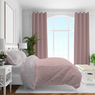 resm Brielle Çift Kişilik Saten Nevresim Seti Pembe