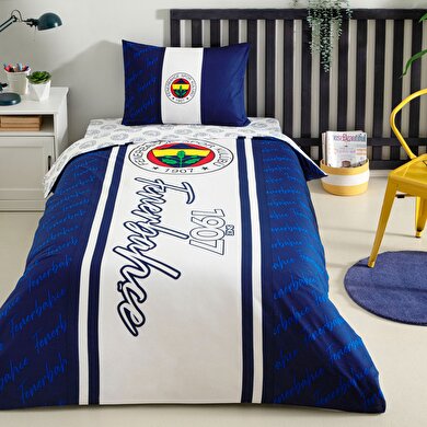 resm Taç Lisanslı Fenerbahçe 1907 Glow Tek Kişilik Pamuk Nevresim Takımı