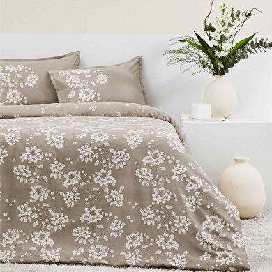 resm Taç Reborn Marlowe Organik Saten Çift Kişilik Nevresim Takımı Vizon