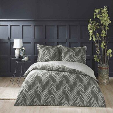 resm Taç Edith Saten Çift Kişilik Nevresim Takımı Antrasit