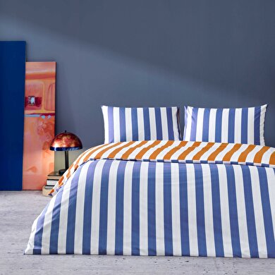 resm Taç Neva Ranforce Çift Kişilik Nevresim Takımı Turuncu