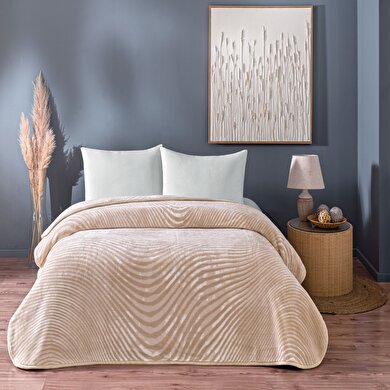 resm Taç Dune Çift Kişilik Battaniye Bej