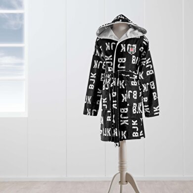 resm Taç Lisanslı Beşiktaş 1903 6-8 Yaş Çocuk Baskılı Bornoz